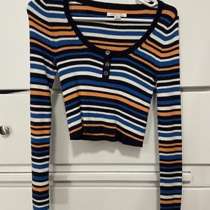 American Eagle Crop Stripped Sweater Size Small